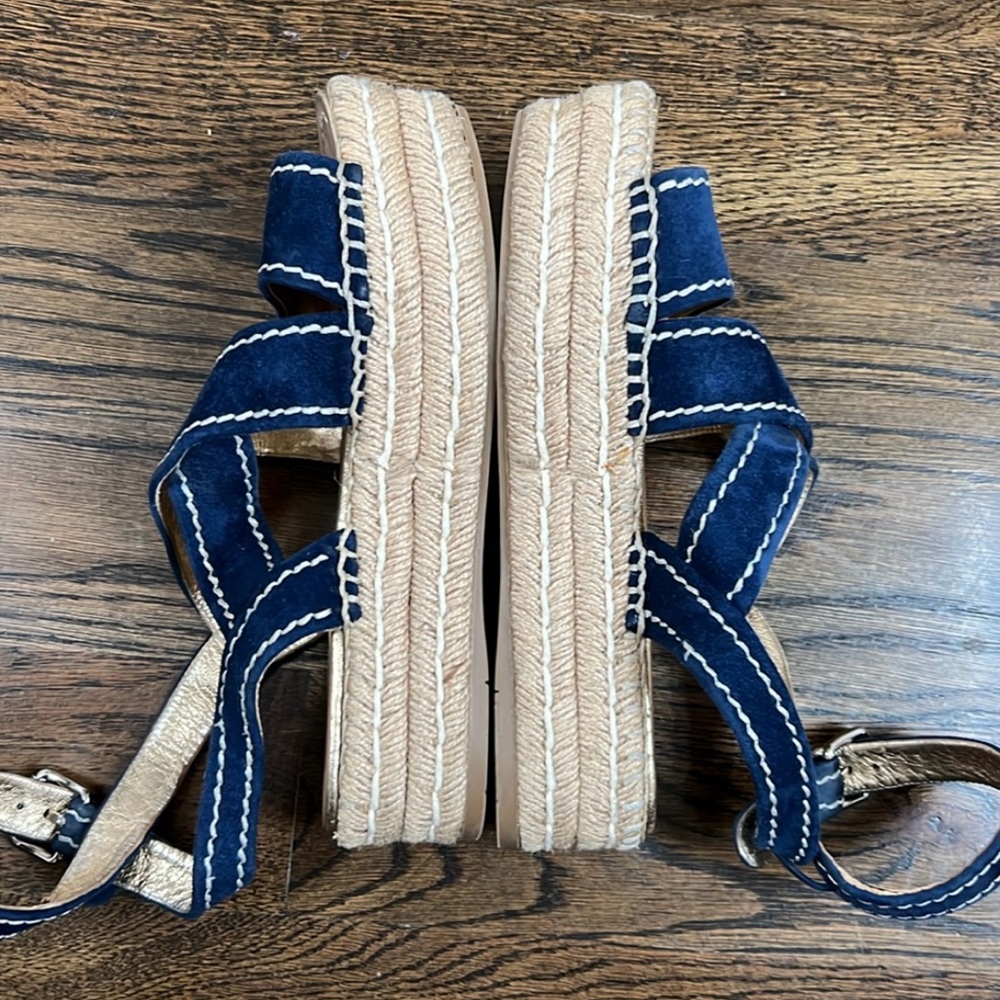 Prada Crisscross Suede Espadrille Sandals Size 36 1/2 (6.5) - Picture 7 of 8